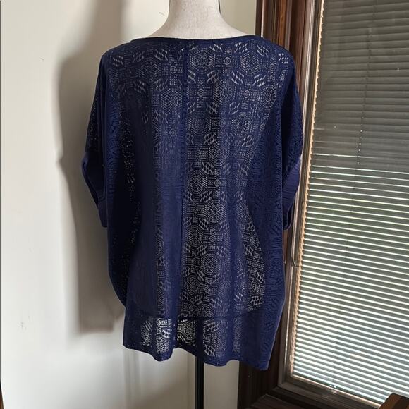 Anthropologie Akemi + Kin | Navy Blue Lace Blouse Size XS/S - Picture 4 of 8